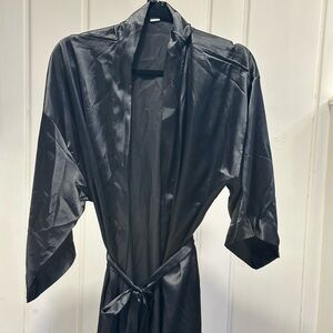 Black Satin Robe
